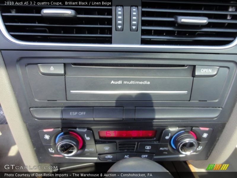 Brilliant Black / Linen Beige 2010 Audi A5 3.2 quattro Coupe