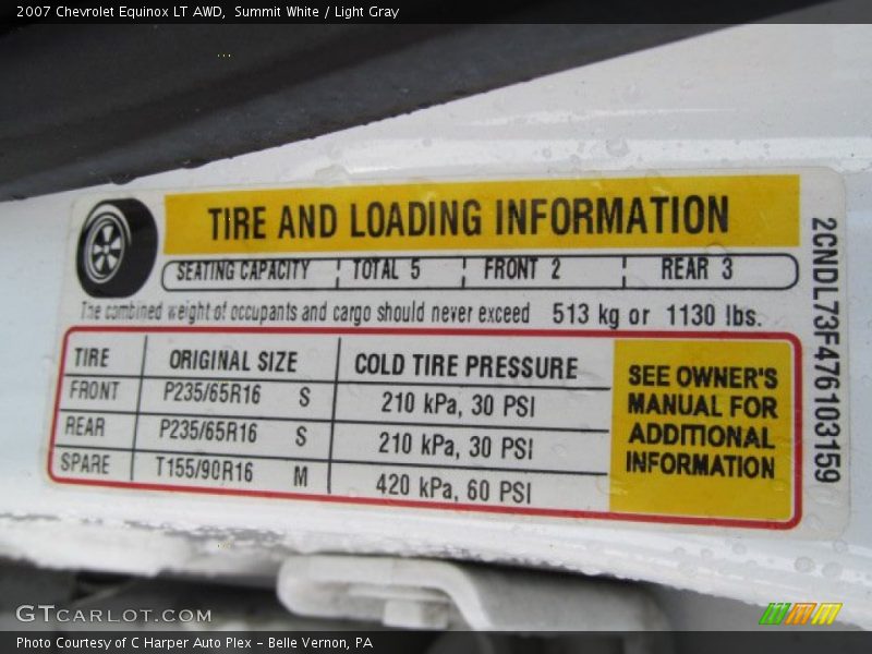 Summit White / Light Gray 2007 Chevrolet Equinox LT AWD