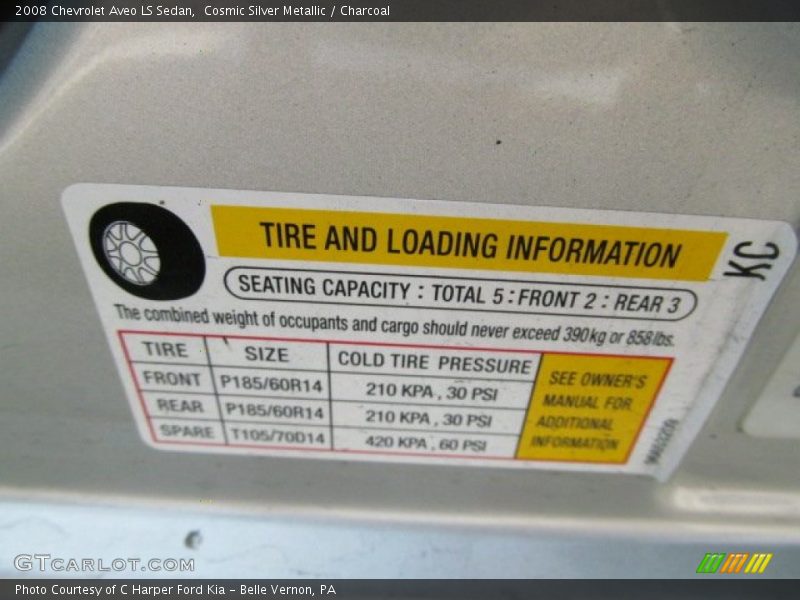 Cosmic Silver Metallic / Charcoal 2008 Chevrolet Aveo LS Sedan