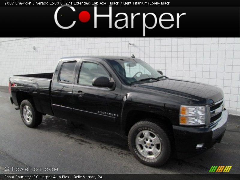 Black / Light Titanium/Ebony Black 2007 Chevrolet Silverado 1500 LT Z71 Extended Cab 4x4