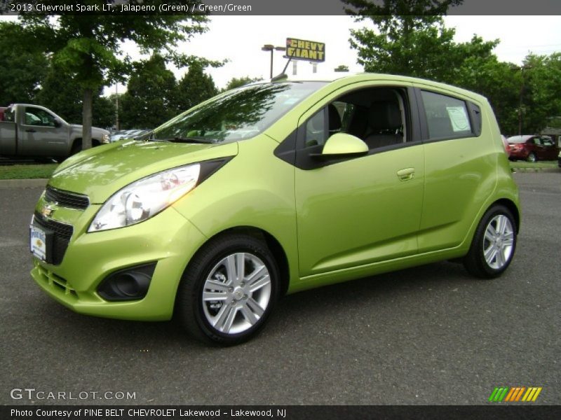 Jalapeno (Green) / Green/Green 2013 Chevrolet Spark LT
