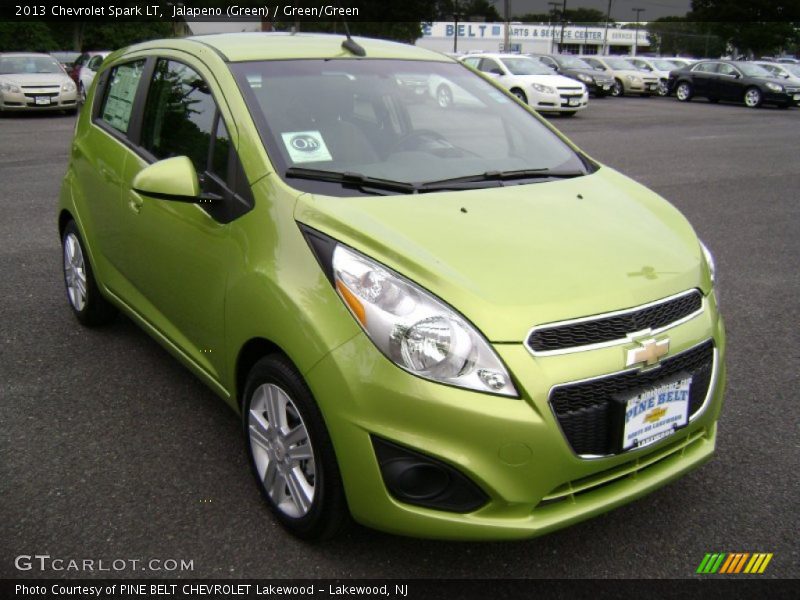 Jalapeno (Green) / Green/Green 2013 Chevrolet Spark LT
