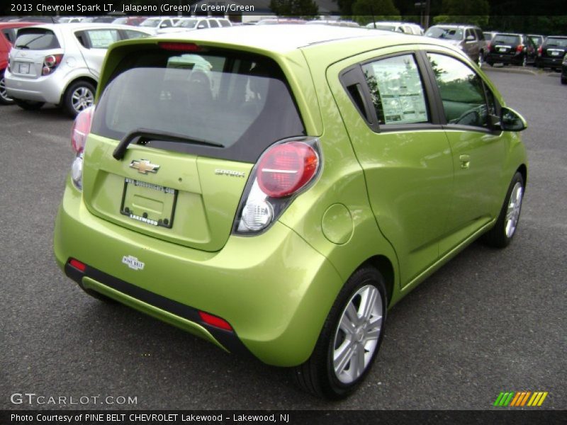 Jalapeno (Green) / Green/Green 2013 Chevrolet Spark LT