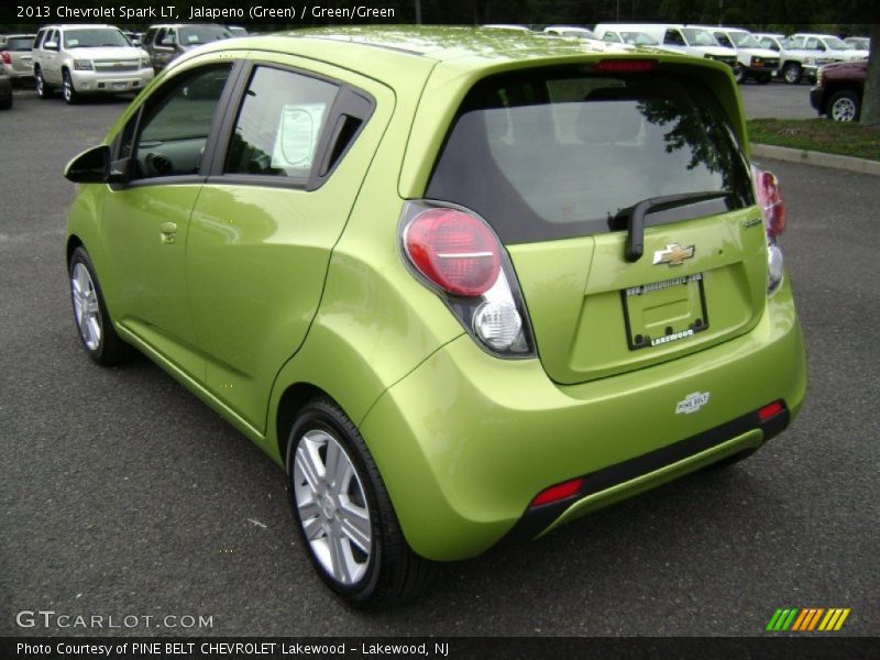Jalapeno (Green) / Green/Green 2013 Chevrolet Spark LT
