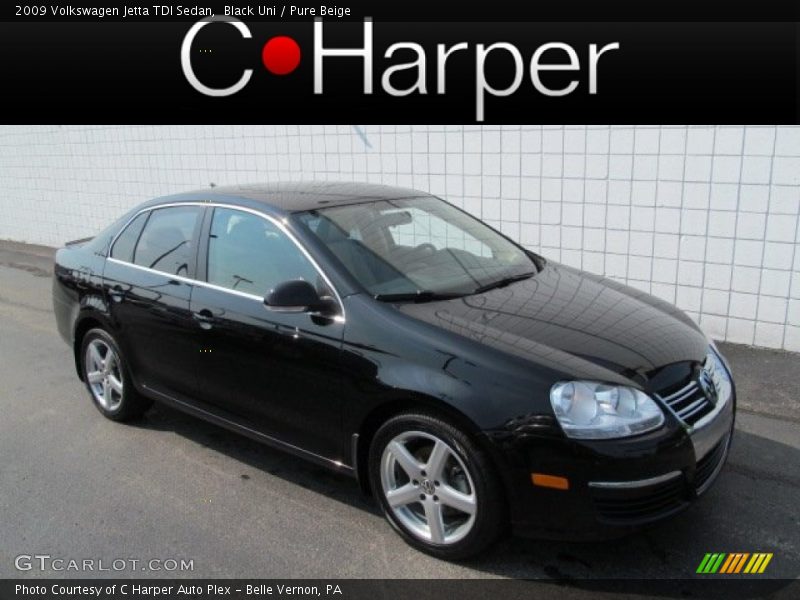 Black Uni / Pure Beige 2009 Volkswagen Jetta TDI Sedan