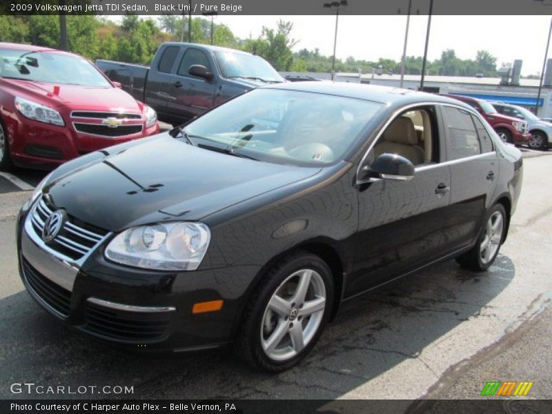 Black Uni / Pure Beige 2009 Volkswagen Jetta TDI Sedan