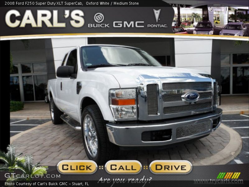 Oxford White / Medium Stone 2008 Ford F250 Super Duty XLT SuperCab
