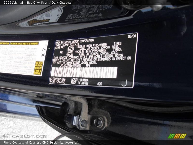 Blue Onyx Pearl / Dark Charcoal 2006 Scion xB