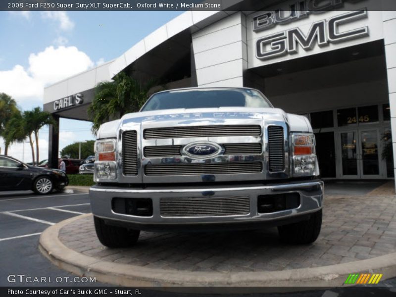 Oxford White / Medium Stone 2008 Ford F250 Super Duty XLT SuperCab