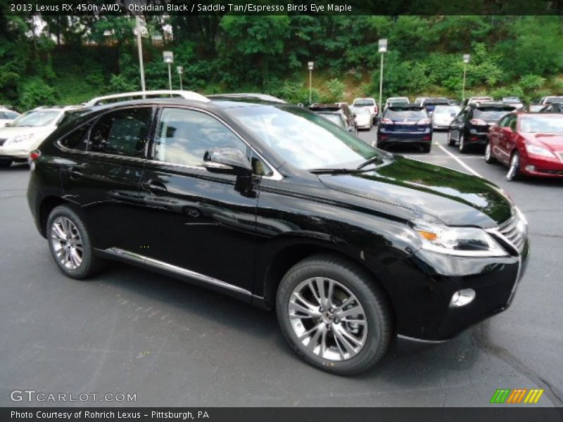 Obsidian Black / Saddle Tan/Espresso Birds Eye Maple 2013 Lexus RX 450h AWD