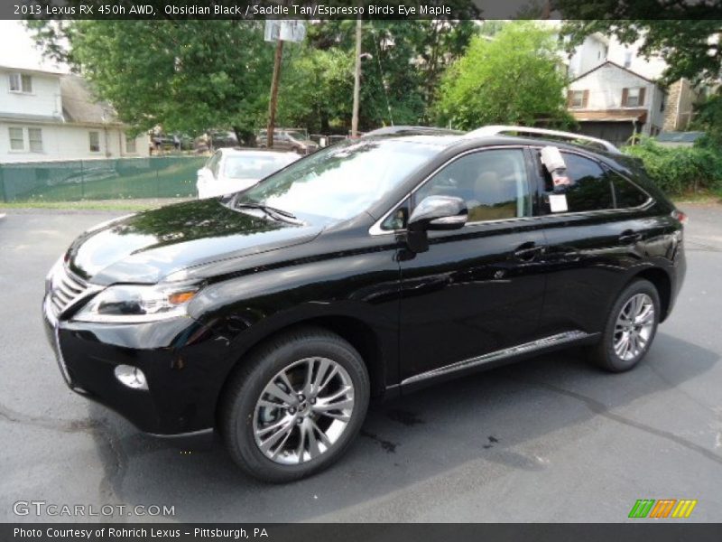 Obsidian Black / Saddle Tan/Espresso Birds Eye Maple 2013 Lexus RX 450h AWD