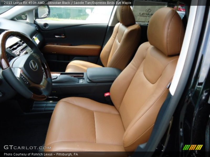 Obsidian Black / Saddle Tan/Espresso Birds Eye Maple 2013 Lexus RX 450h AWD