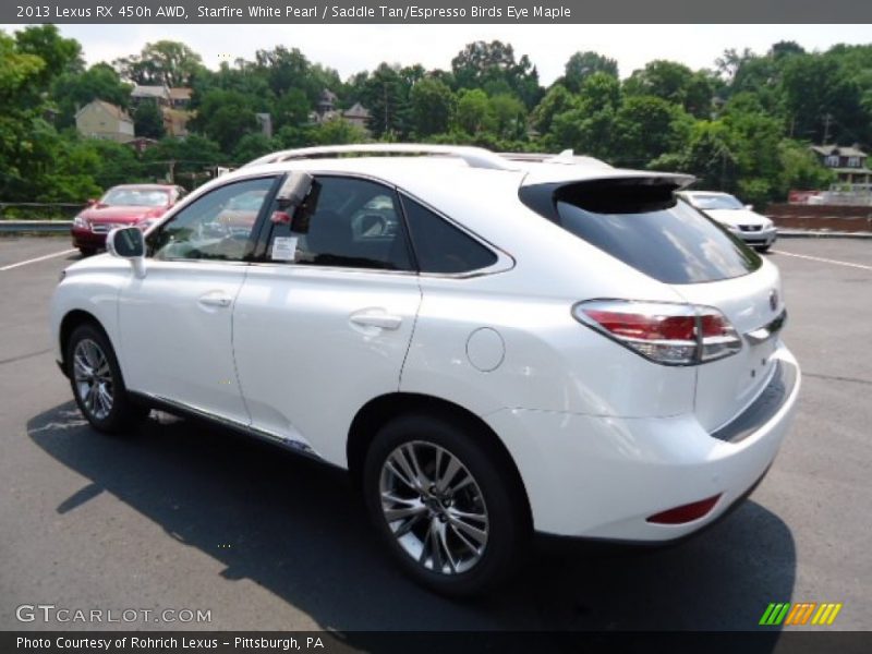Starfire White Pearl / Saddle Tan/Espresso Birds Eye Maple 2013 Lexus RX 450h AWD