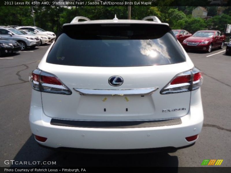 Starfire White Pearl / Saddle Tan/Espresso Birds Eye Maple 2013 Lexus RX 450h AWD