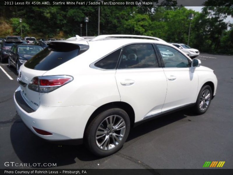 Starfire White Pearl / Saddle Tan/Espresso Birds Eye Maple 2013 Lexus RX 450h AWD