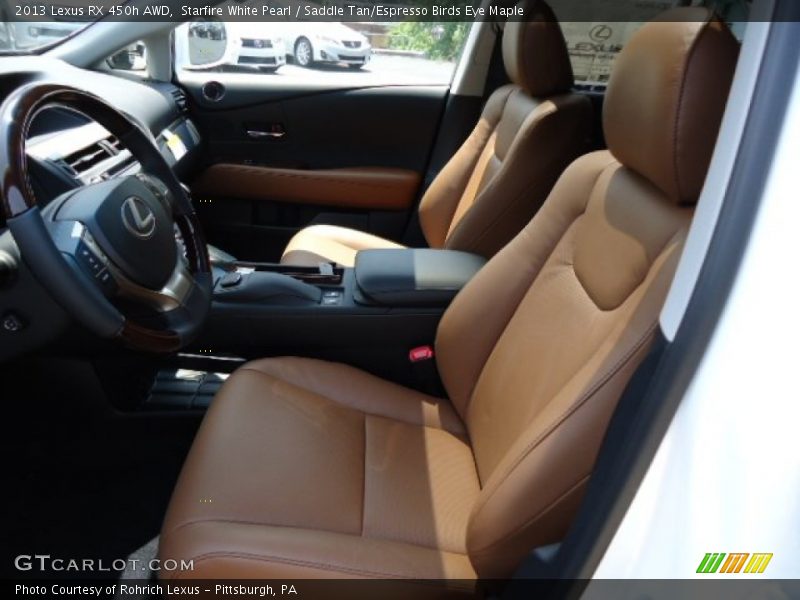 Starfire White Pearl / Saddle Tan/Espresso Birds Eye Maple 2013 Lexus RX 450h AWD