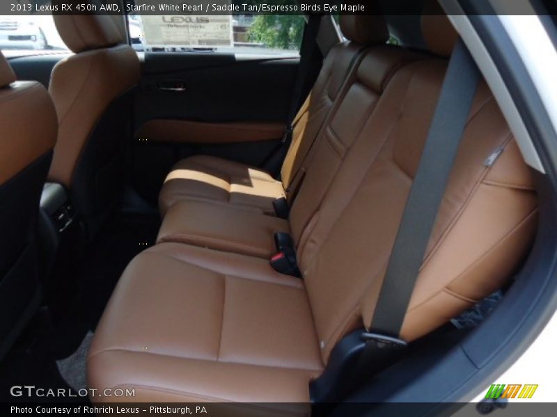 Starfire White Pearl / Saddle Tan/Espresso Birds Eye Maple 2013 Lexus RX 450h AWD