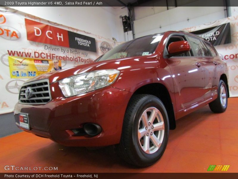 Salsa Red Pearl / Ash 2009 Toyota Highlander V6 4WD