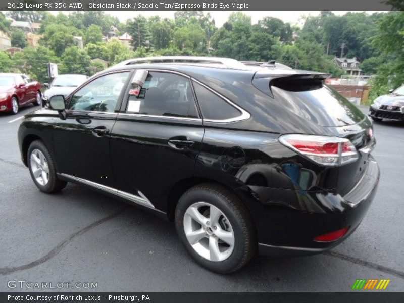 Obsidian Black / Saddle Tan/Espresso Birds Eye Maple 2013 Lexus RX 350 AWD