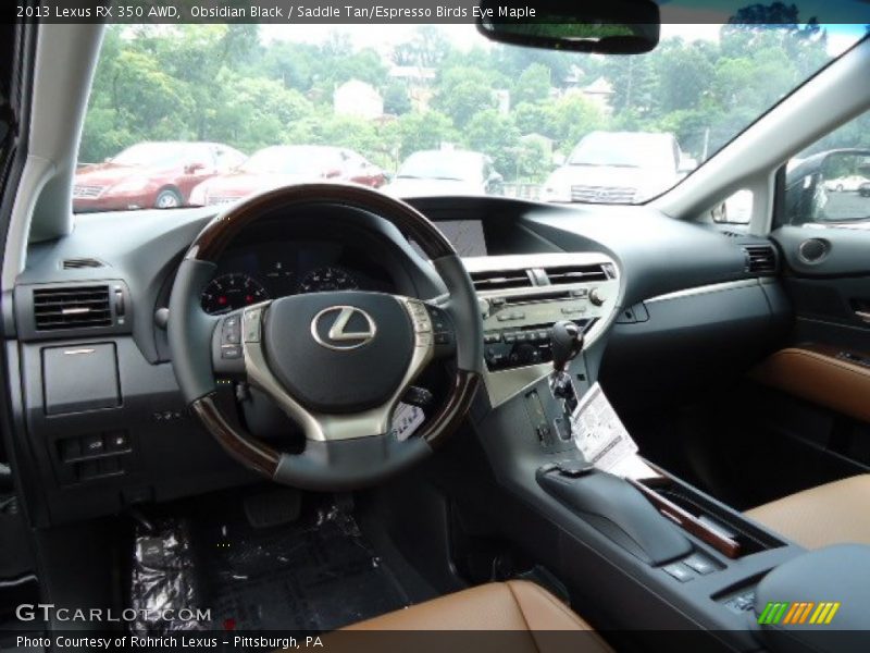 Obsidian Black / Saddle Tan/Espresso Birds Eye Maple 2013 Lexus RX 350 AWD