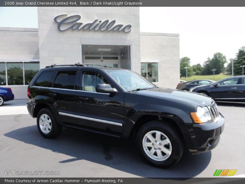 Black / Dark Khaki/Light Graystone 2008 Jeep Grand Cherokee Limited 4x4