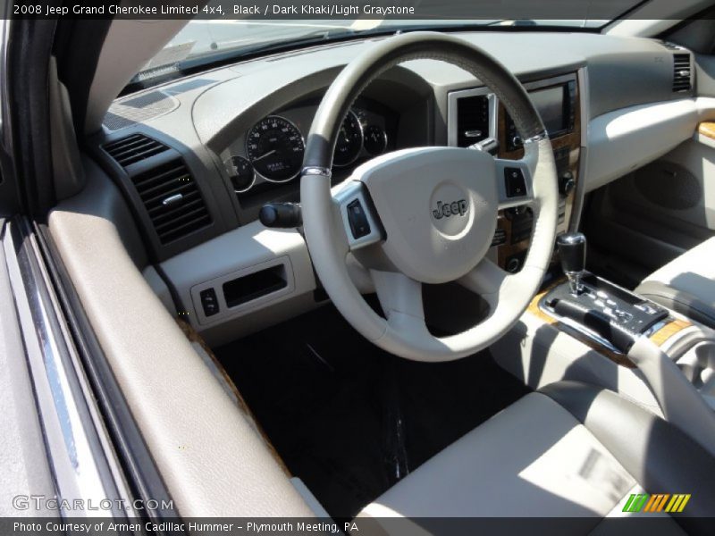 Black / Dark Khaki/Light Graystone 2008 Jeep Grand Cherokee Limited 4x4