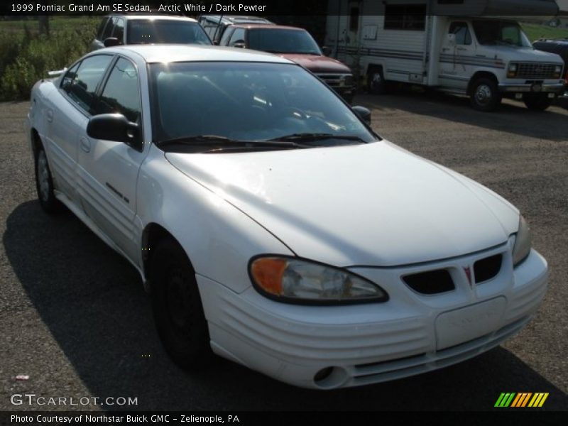 Arctic White / Dark Pewter 1999 Pontiac Grand Am SE Sedan