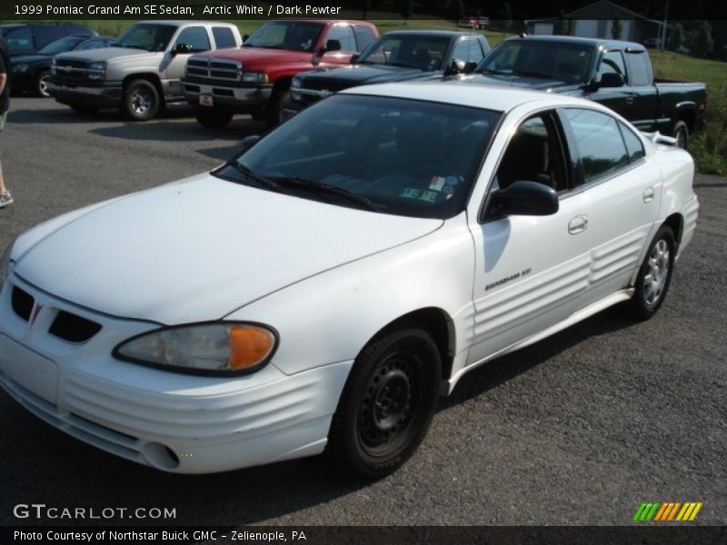 Arctic White / Dark Pewter 1999 Pontiac Grand Am SE Sedan