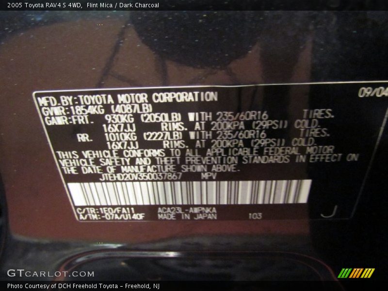 Flint Mica / Dark Charcoal 2005 Toyota RAV4 S 4WD