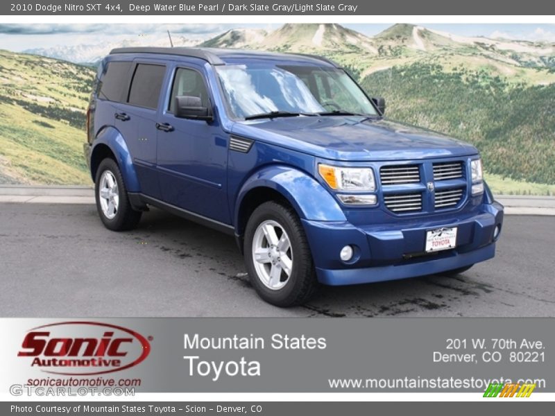 Deep Water Blue Pearl / Dark Slate Gray/Light Slate Gray 2010 Dodge Nitro SXT 4x4