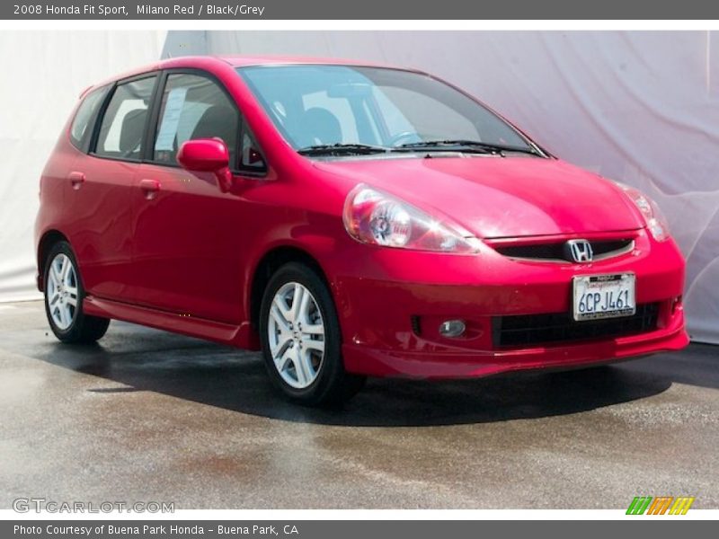 Milano Red / Black/Grey 2008 Honda Fit Sport