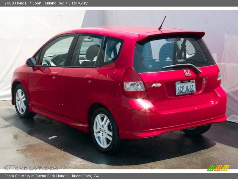 Milano Red / Black/Grey 2008 Honda Fit Sport