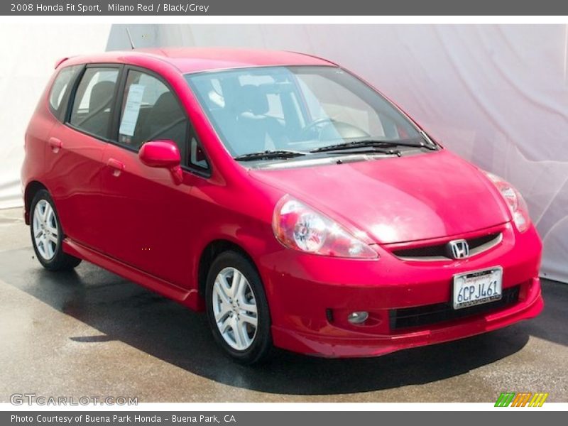 Milano Red / Black/Grey 2008 Honda Fit Sport