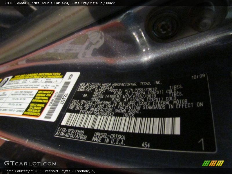 Slate Gray Metallic / Black 2010 Toyota Tundra Double Cab 4x4