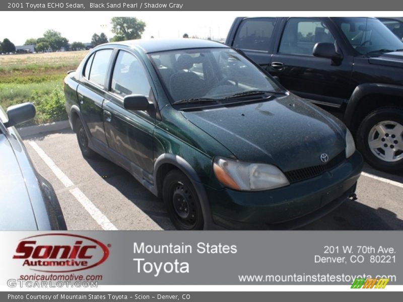 Black Sand Pearl / Shadow Gray 2001 Toyota ECHO Sedan