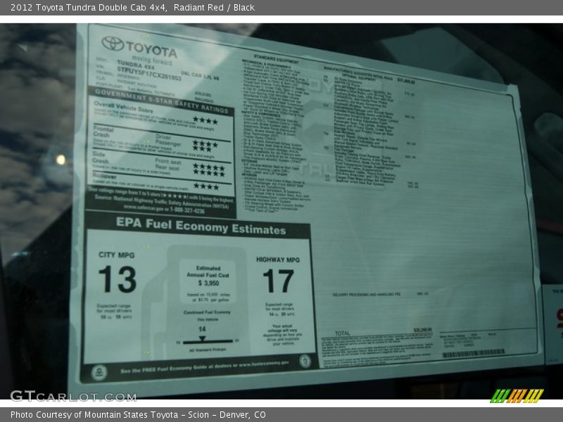 Radiant Red / Black 2012 Toyota Tundra Double Cab 4x4