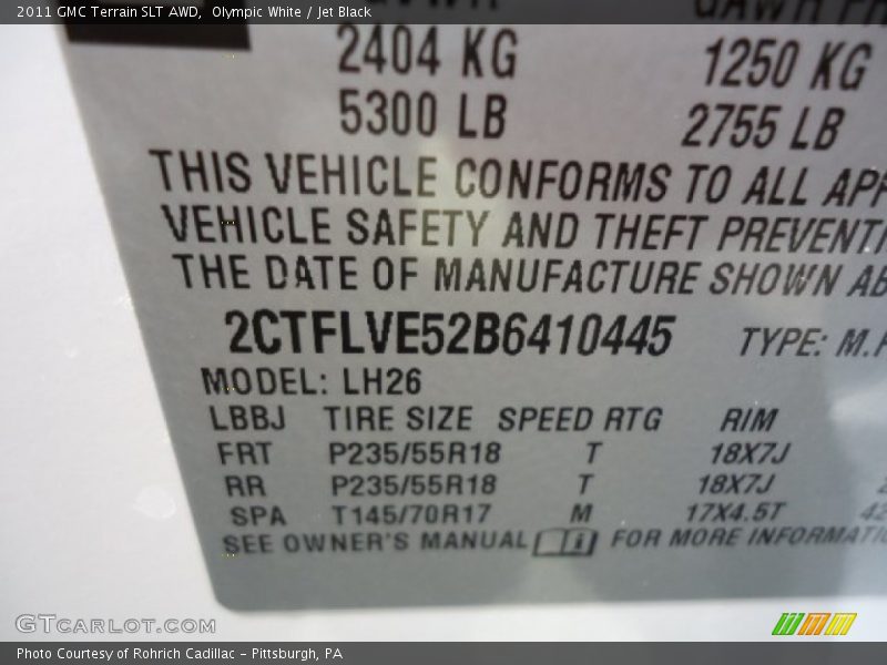 Olympic White / Jet Black 2011 GMC Terrain SLT AWD