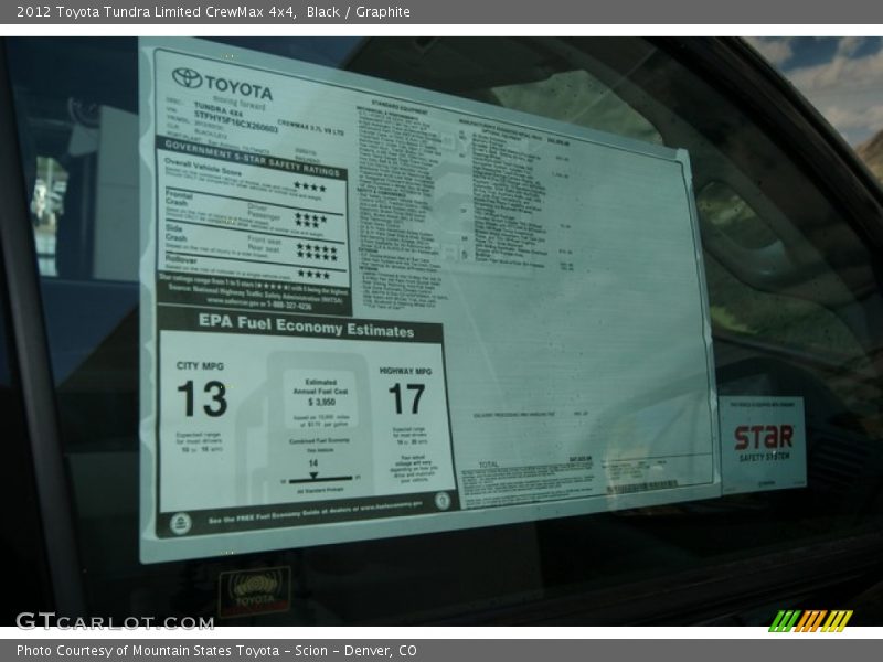 Black / Graphite 2012 Toyota Tundra Limited CrewMax 4x4