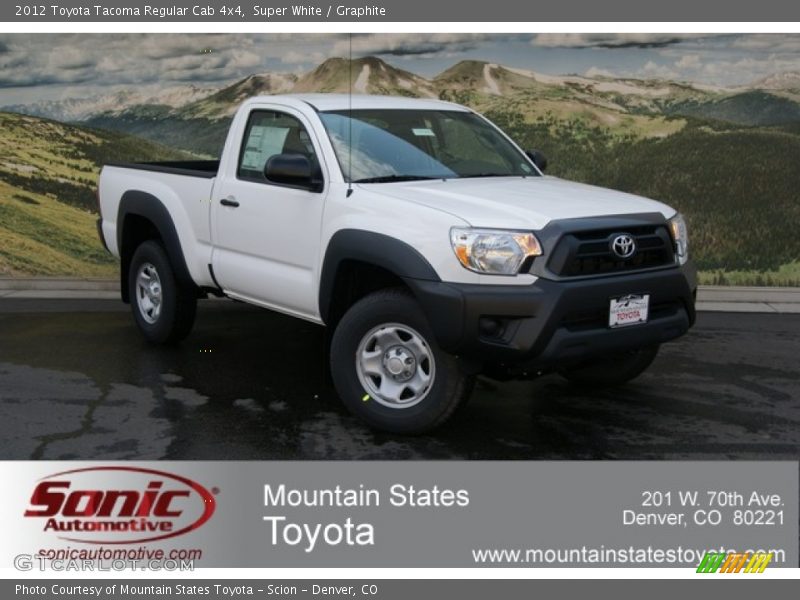 Super White / Graphite 2012 Toyota Tacoma Regular Cab 4x4