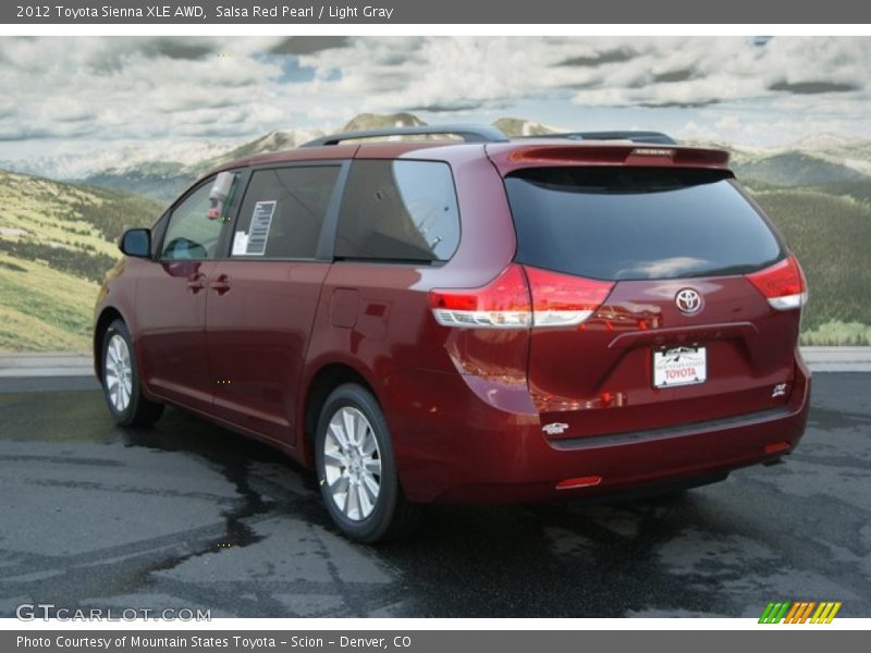 Salsa Red Pearl / Light Gray 2012 Toyota Sienna XLE AWD