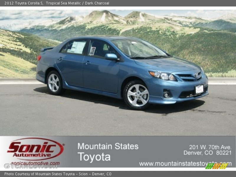 Tropical Sea Metallic / Dark Charcoal 2012 Toyota Corolla S