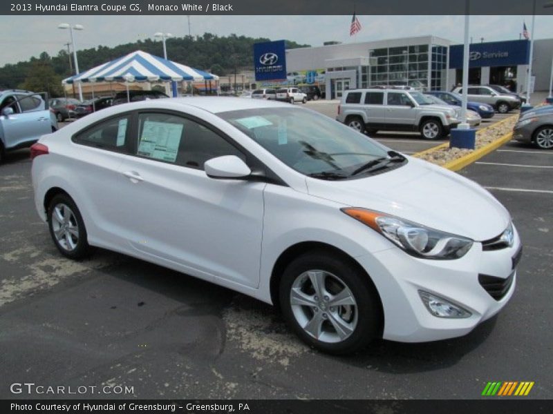 Monaco White / Black 2013 Hyundai Elantra Coupe GS