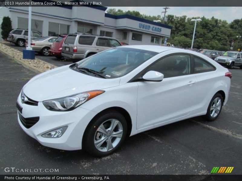 Monaco White / Black 2013 Hyundai Elantra Coupe GS