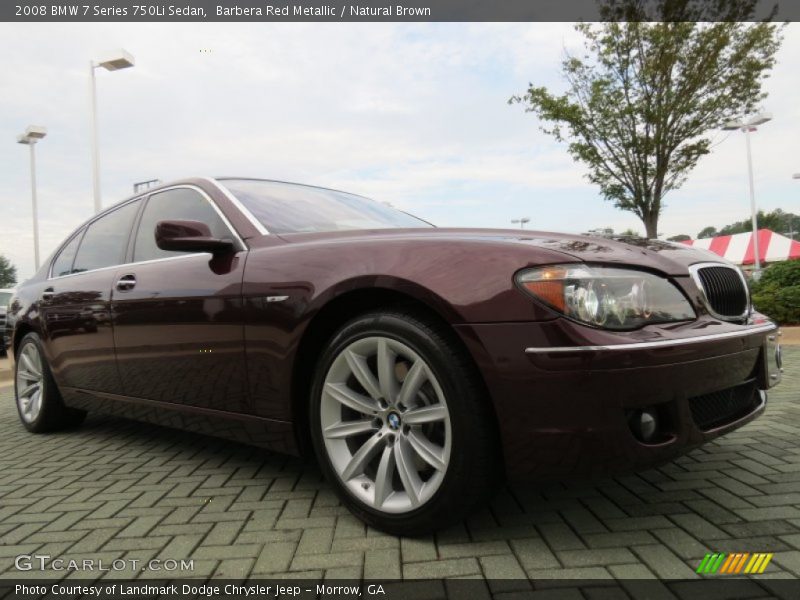 Barbera Red Metallic / Natural Brown 2008 BMW 7 Series 750Li Sedan