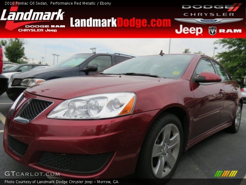 Performance Red Metallic / Ebony 2010 Pontiac G6 Sedan
