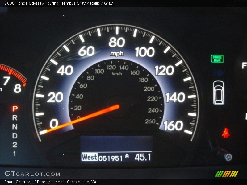 Nimbus Gray Metallic / Gray 2008 Honda Odyssey Touring
