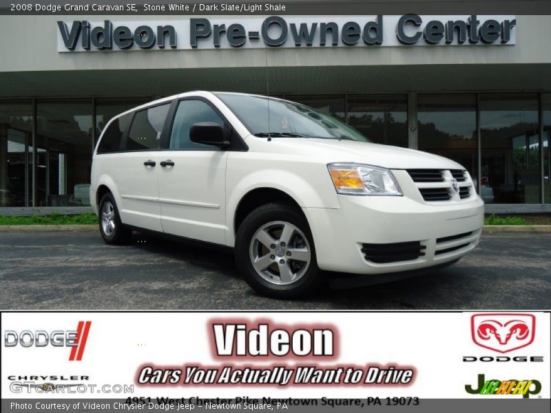 Stone White / Dark Slate/Light Shale 2008 Dodge Grand Caravan SE