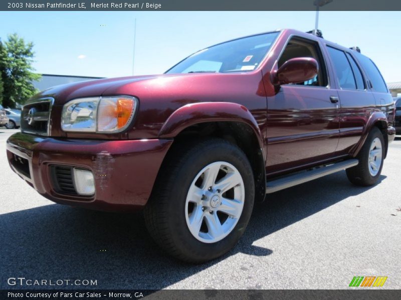 Merlot Red Pearl / Beige 2003 Nissan Pathfinder LE