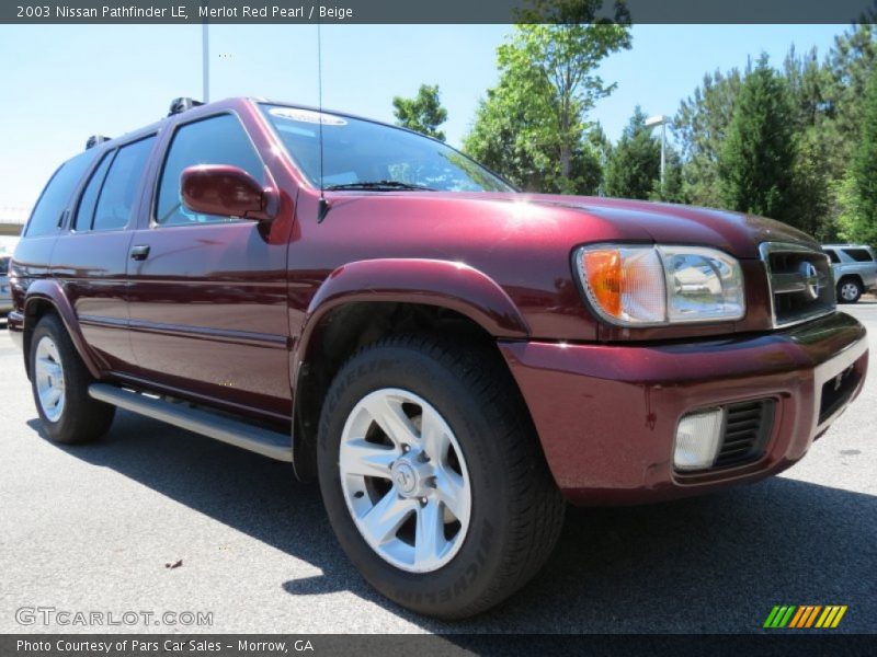 Merlot Red Pearl / Beige 2003 Nissan Pathfinder LE