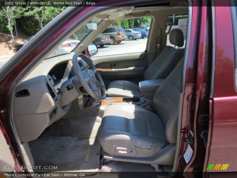 Merlot Red Pearl / Beige 2003 Nissan Pathfinder LE